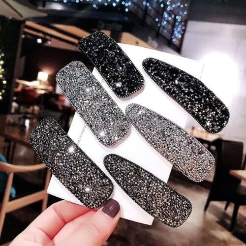 Fashion Full Crystal Hairpin Korean Square Droples Women Barrettes Hair Clip Hairgrips Hair Accessories Girls Jewelry Headwear