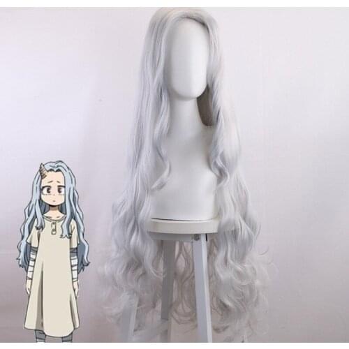 Fashion Anime My Hero Academia Eri Chisaki Silver Hair Halloween Party Midoriya Friend Gray Blue Heat Resistant Synthetic Wigs