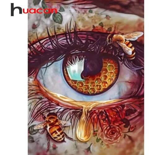 Huacan 5D Diamond Painting Kit Eye Diamond Embroidery Mosaic Cross Stitch Set Portrait Home Decor Needlework