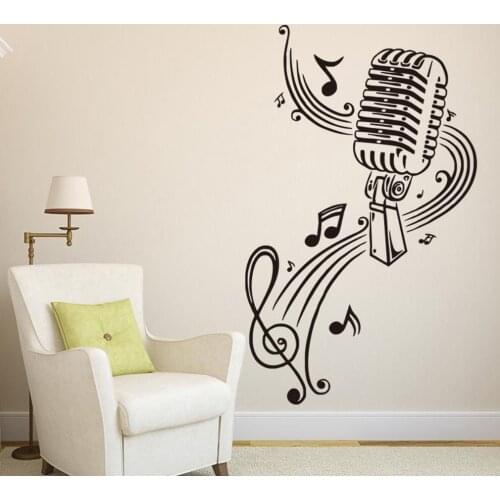 Mural Room Design Music Notes Hair bar Wall Stickers home decor diy poster paper Wall Sticker For Kids Room