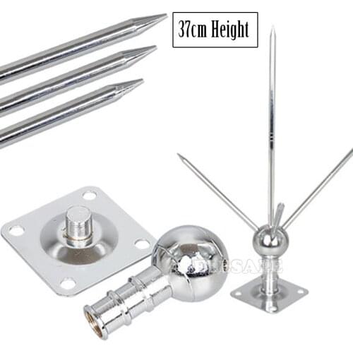 New 37CM Three-Pole Brass Lighting Rod Detachable Copper Lightning Protection Equipment For House Tower Tank Safety