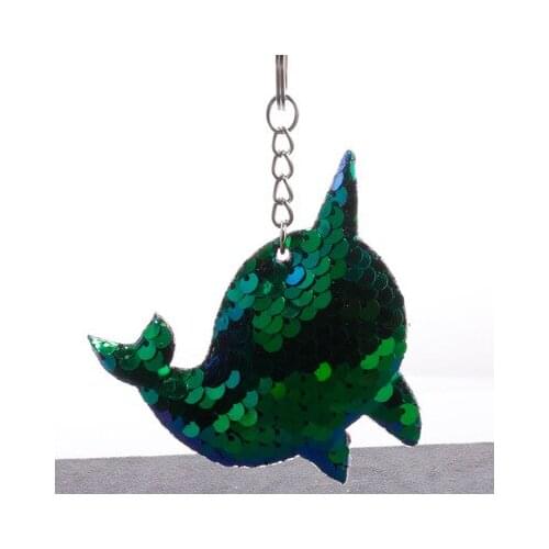 Cute animals and plants glittering pompons sequins car bag accessories keychain gifts for women