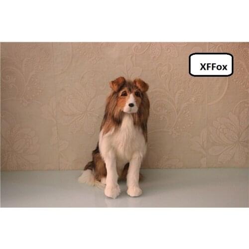 Real life natural colour sitting dog model plastic&furs simulation shepherd dog doll gift about 34x30cm xf1629