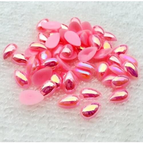 Pink 2000pcs/lot 6*10mm AB resin water drop rhinestones Flat-back scrapbook Crafts D484*2K