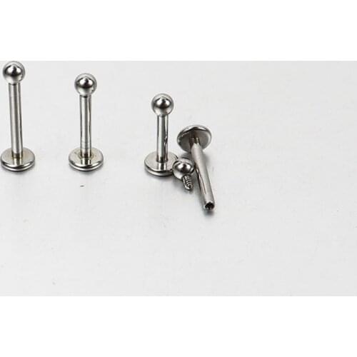 2 Pieces 16G Interrally Threaded Lip Labret Rings Tragus Earrings Stainless Steel Body Piercing Jewelry