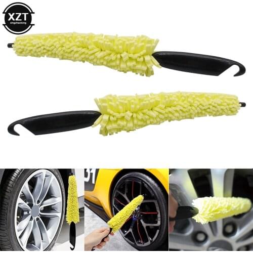 Car Wheel Wash Brush Plastic Handle Vehicle Tire Cleaning Brush Auto Scrub Brush Car Wash Sponges Tools Accessories