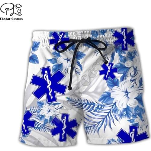 PLstar Cosmos Emergency Medical Service EMS 3D Printed 2021 Newest Fashion Summer Casual Mens Shorts Harajuku Loose Beach E25