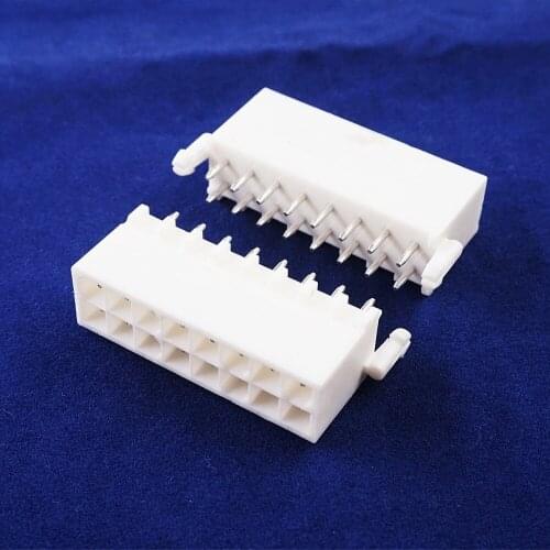 50pcs 4.14 mm Male Header 16 pin 2x8 0.163" Straight Through Hole Cross Mini Universal Mate-N-Lok 794068-0 Shrouded 4 Walls