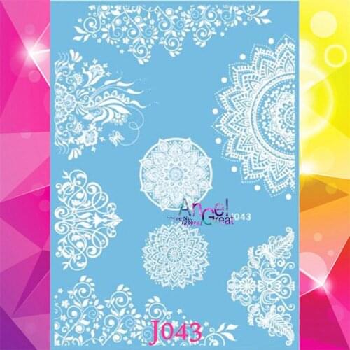 1PC New Arrival White Ink Henna Lace Flower Temporary Tattoo Stickers AJ43 Fake Waterproof Wedding Tattoo Brides Neck Arm Decals