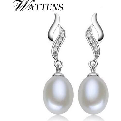 WATTENS Mothers day gift, Natural Pearl Earrings , Stud Earrings for women for love, Fashion pearl jewelry accessories