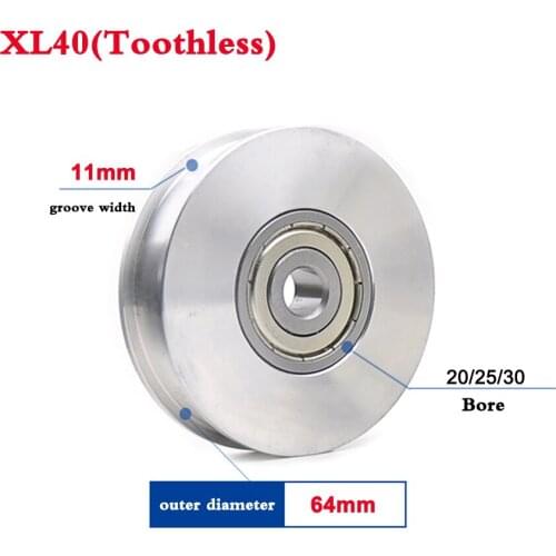 1Pcs XL40 Tooth Idler Timing Pulley Single Side Bearing Timing Belt For Width 11mm Bore 10mm-30mm