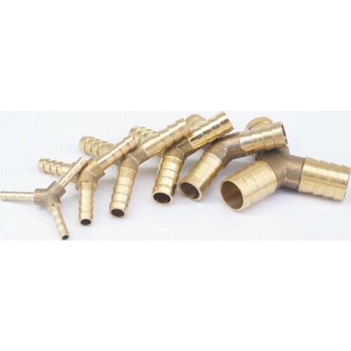 Y Hose Barb I/D 4mm 6mm 7mm 8mm 10mm 12mm 14mm 16mm 3 Ways Brass Coupler Splicer Connector Fittings Adapters