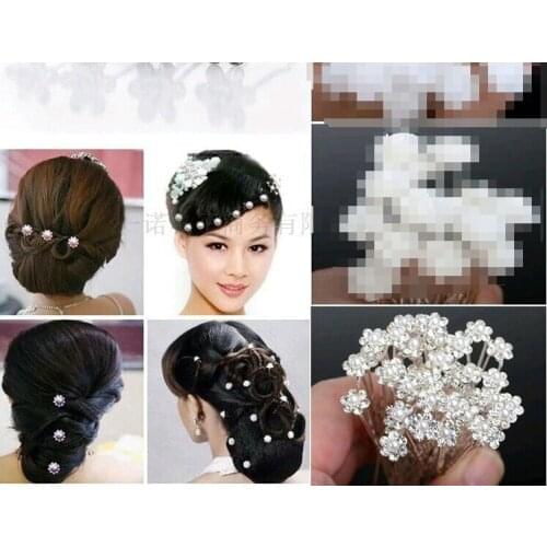 20sets 800PCS Wholesale Wedding Bridal Pearl Hair Pins Flower Crystal Hair Clips Bridesmaid Jewelry U Pick free shipping BL586