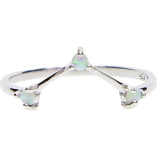 2019 Top fashion real 925 Sterling silver elegant 3 claw white fire opal 2.5mm stone girl women wedding gift thin dainty jewelry