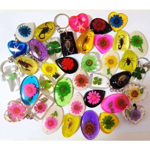 30 pcs Personalized flower four leaf clover insect charming vogue keychain
