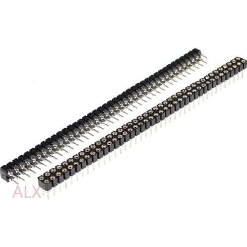 5PCS 2X40 PIN Double row ROUND FEMALE PIN HEADER 2.54MM PITCH Strip Connector Socket 2*40 40p 40PIN 40 PIN FOR PCB BOARD