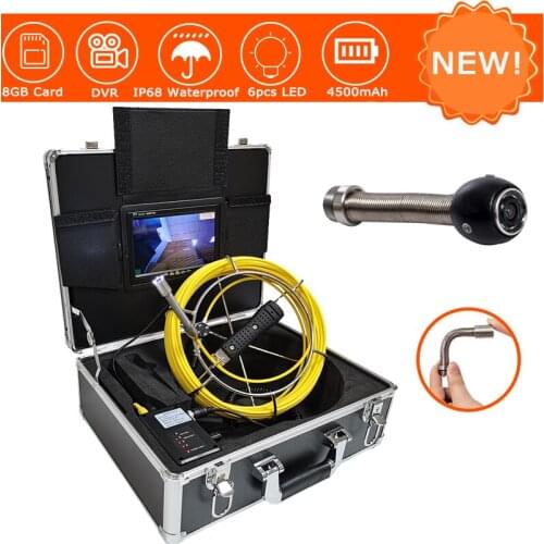 7 Inch Pipe Inspection 17mm Camera DVR 20m Cable 6pcs LED Pipeline Wall Sewer Endoscope Camera Waterproof