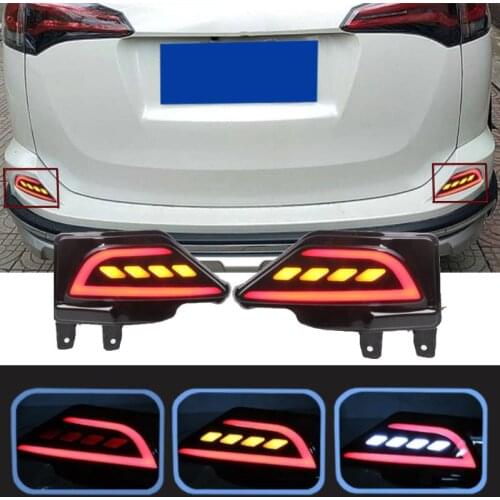 Four-functions LED Rear Bumper Light For Toyota RAV4 2016 2017 2018 Dynamic Turn Signal Reverse Light Fog Lamp Brake Light