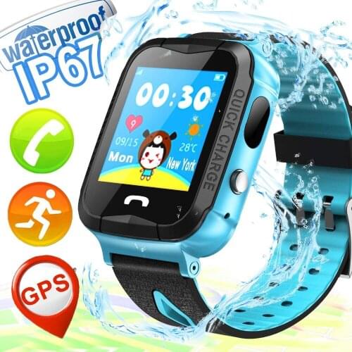 2018 V6F Child Waterproof baby GPS Smart Watch with Camera Flashlight SOS Call Location Touch Screen Anti-Lost Monitor Tracker