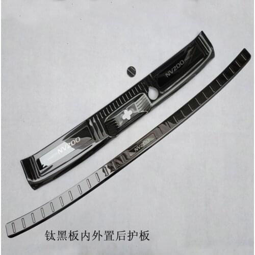 For Nissan NV200 2010-2018Tail Door Sill Protector Rear Bumper Trunk Cover External Interior Stainless Steel Car Accessory