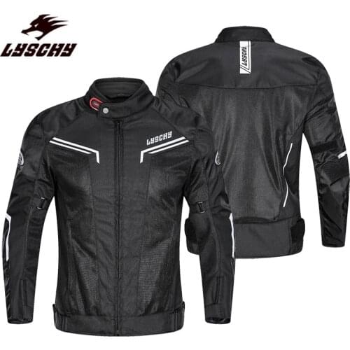 LYSCHY Breathable Motorcycle Jacket Men Summer Riding Jacket Body Armor Protective Gear Motocross Jacket Protection Equipment