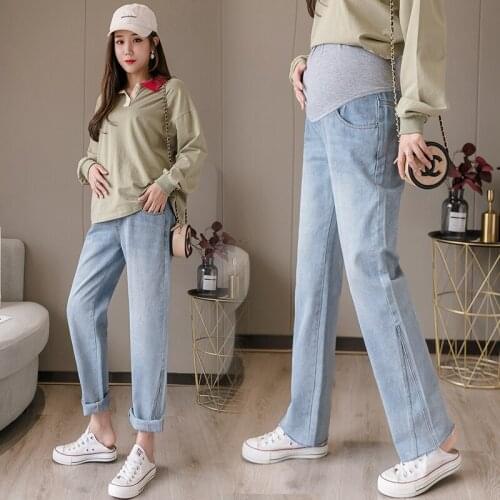 5503# Maternity Clothes Spring Autumn Easy Matching Slimming Maternity Jeans Elastic Waist Maternity Trousers