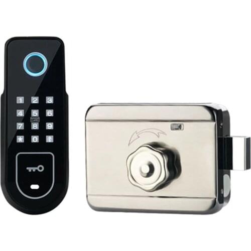 No Wiring Electromagnetic Electronic Smart Lock Fingerprint Password Card Key Anti-Theft Home Apartment Safety Door Lock