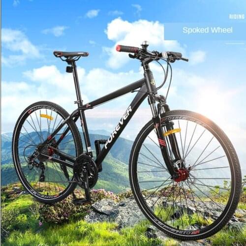 Mountain road aluminum alloy ultra light 27 speed flat handle straight superfast dual disc brake adult bicycle