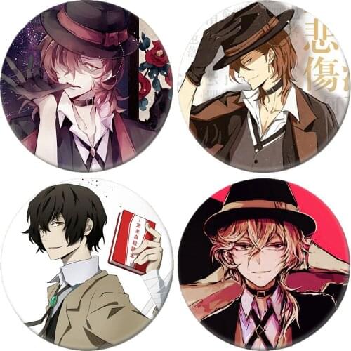 Hot Anime Bungo Stray Dogs Icon Brooch Pins Breastpin Badge Cartoon Jewelry Schoolbag Hat Overcoat Accessories Party Gift