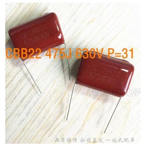 Free shipping cbb 475 630v 4.7uf high quality cbb22 475J 630V pitch 31mm cbb capacitor 10pcs/lot