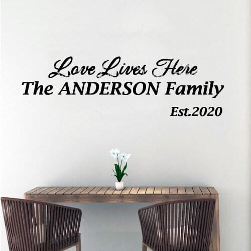 Colorful Custom Name Family Home Decoration Accessories Living Room Bedroom Wall Stickers Waterproof Wallpaper