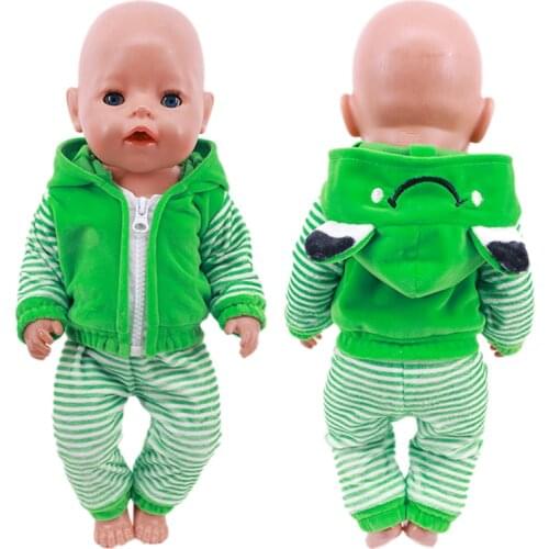 Doll Clothes Cartoon Cotton Pajamas Fit 18Inch American&43CM Reborn New Born Baby Nenuco Ropa Generation Girl DIY Toys
