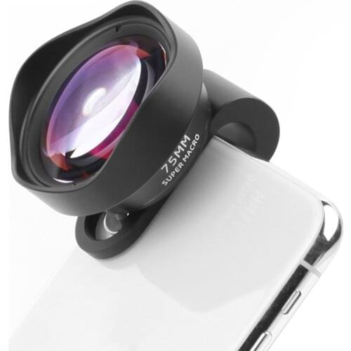 Pholes 75mm Mobile Macro Lens Phone Camera Macro Lenses For Iphone Xs Max Xr X 8 7 S9 S8 S7 Piexl Clip On 4k Hd Lens