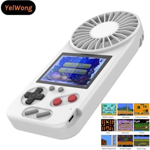 YelWong 500 Games Built-in MINI Portable Retro Video Console Handheld Fan-Game Players Kids Gift Boyfriend Present with Fan Cool
