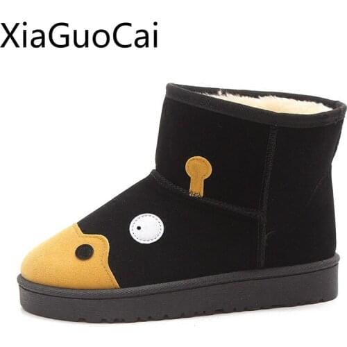 Cartoon Fashion Womens Boots Ankle Warm Suede High Quality Female Winter Snow Boots for Girls Platform Short Plush Boots