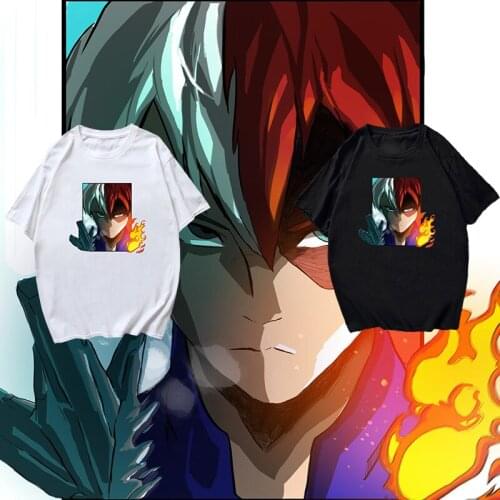 Anime My Hero Academia Todoroki Shoto Same Style Men T-shirt Hot Sale Manga Harajuku Printed Tops Unisex Casual Fashion Tee