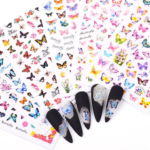 6pcs/lot Butterfly Sticker Nails Art Manicure Decal Decorations Nail Sticker For Nails Tips Beauty