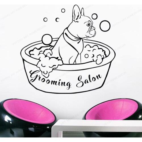 Grooming Salon Wall Decal Dog Bath decor Grooming Salon removable wall art mural HJ977