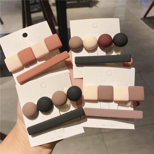 2020 Autumn Winter New Web Celebrity Ins Frosted Simple One-Word Clip Bang Hairpin