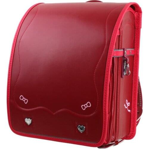 2019 NEW Embroidered bow women backpack PU School bags for girls Orthopedic Backpacks primary Student book bag Grade 1-3 kid bag