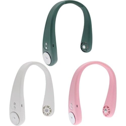 Portable Bladeless Hanging Neck Fan Mini Air Cooler USB Rechargeable Small Personal Cooling Tools for Home Outdoor