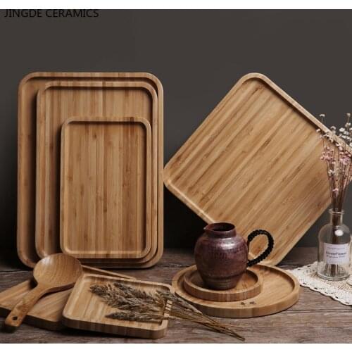 Direct bamboo wooden pallets solid wood tray rectangular bamboo tray wooden tray disc tea tray barbecue snack cake wooden plate