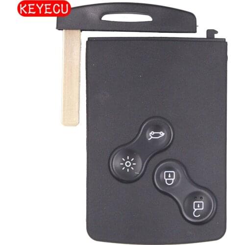 Keyecu 5PCS/lot Removable Uncut Blade New 4 Button Smart Key Card Remote Key Shell Case Fob for Renault Laguna Megane 2009-2014