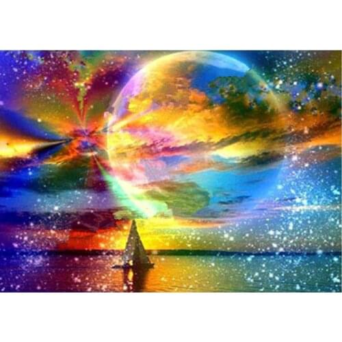 DIY Painting By Numbers Planet Ocean Oil Coloring By Numbers Wall Art Canvas Picture Hand Painted Home Decoration 40x50CM
