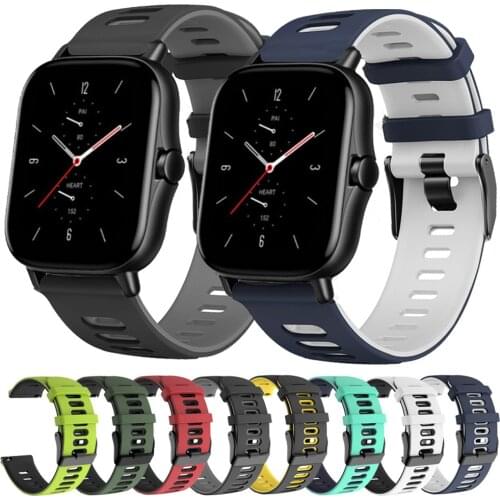 For Huami Amazfit GTS 2 Bip GTR 42mm GTS 2E Strap Sport Bracelet Silicone Watchband 20mm Wrist Band For Amazfit GTS 2 Mini Strap
