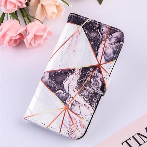 Luxury Geometric Marble Leather Cases For Samsung Galaxy S20 FE S21 Plus S30 Ultra Note 20 Flip Wallet Magnetic Phone Bag Coque