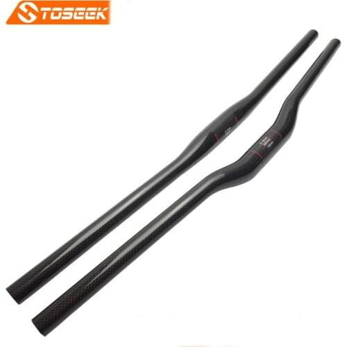 TOSEEK Bike Carbon Handlebar type glossy/matte Flat/Rise Bicycle Handlebar 580-720mm*31.8mm MTB road Bike Handle bars Parts