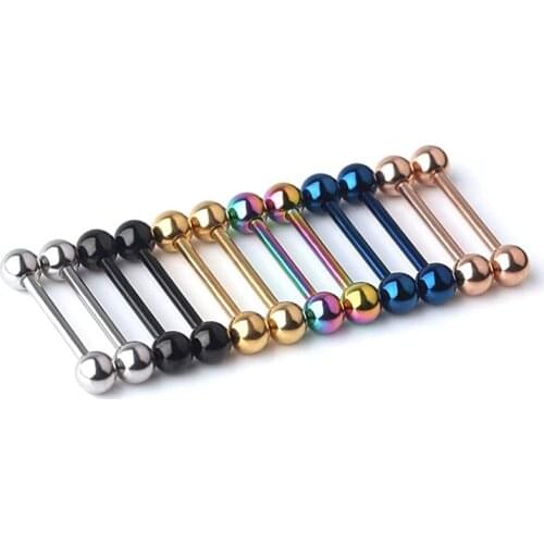 Stainless Steel Internally Threaded Tongue Nipple Shield Barbell Ring Bar Body Piercing Retainer 14G