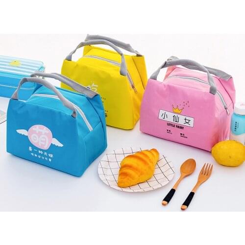School Food Organizer Pouch Item Cartoon Portable Lunch Bag Insulated Childrens Snack Bento Picnic Box Tote Container Thermal