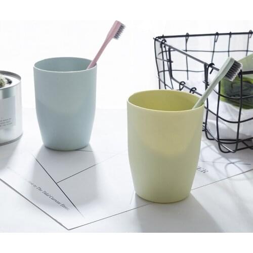 Plastic Couple Toothbrush Cup Solid Color Environmental Simple Universal Round Bathroom Tumblers Mouthwash Cup Water Cup